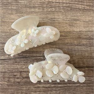 Hair claws with rhinestones, butterflies and flowers - 2 pack